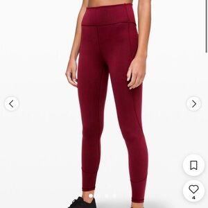 Lululemon Women's Burgundy Leggings size 4